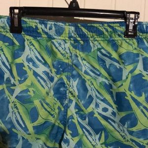 JK J Khaki Boys Swordfish Blue Green Swim Trunks L